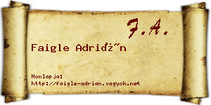 Faigle Adrián névjegykártya
